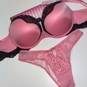 🔥Victoria Secret  Lingerie Set Sz VERY SEXY PUSHUP 34DD //panty S NWT